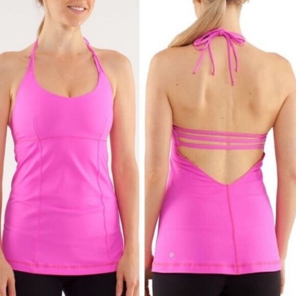 Lululemon Wandering Yogi Halter Tank Pink - Picture 1 of 9